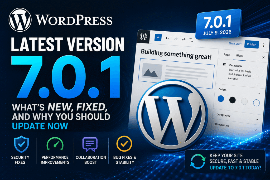 WordPress Latest Version 7.0.1: What’s New, Fixed, and Why You Should Update Now